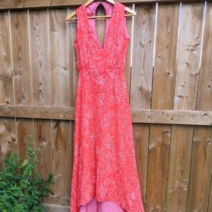 Custom bold red maxi dress